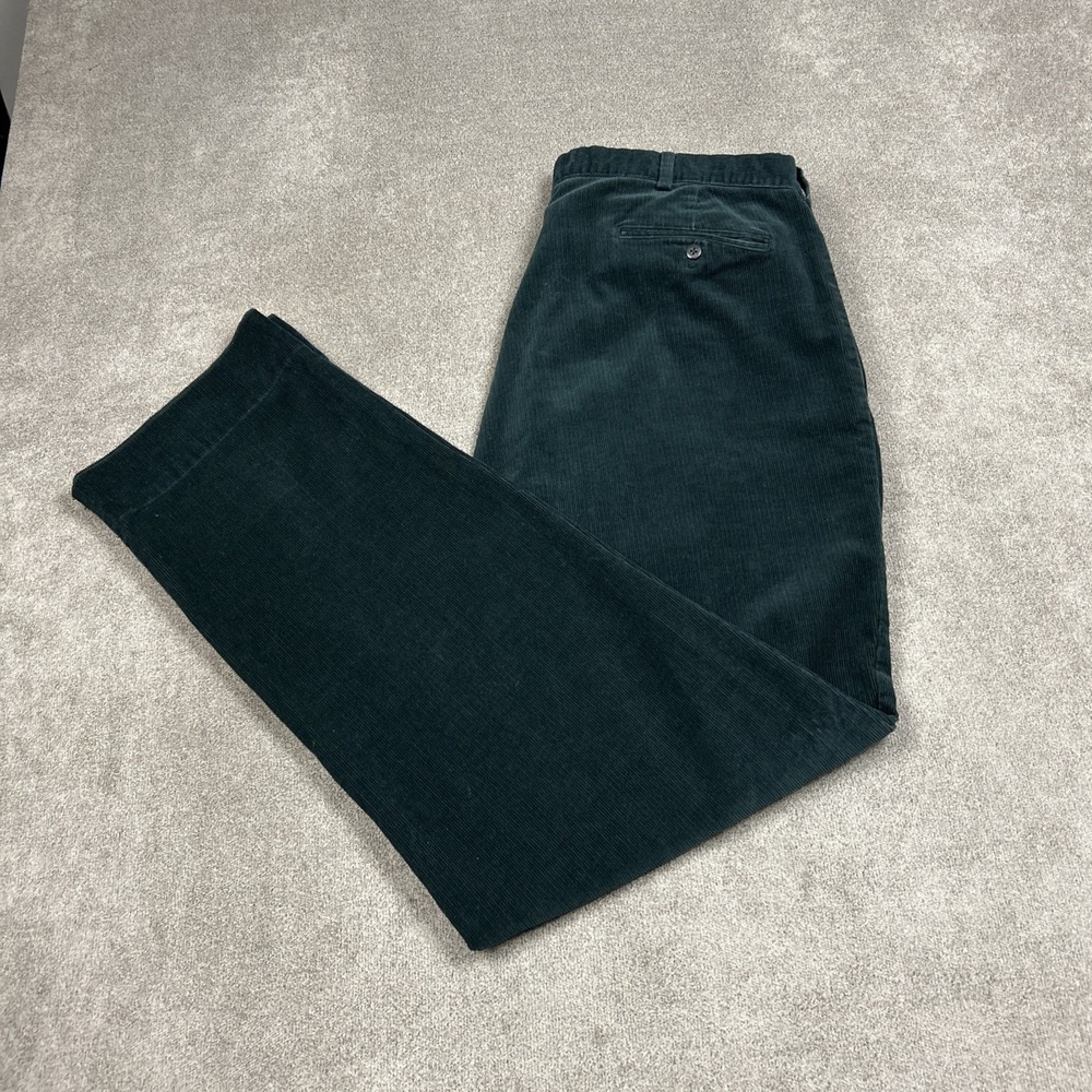 Polo Ralph Lauren Corduroy Pants Mens 40x32 (Meas 39x33) Pleated Green High Rise